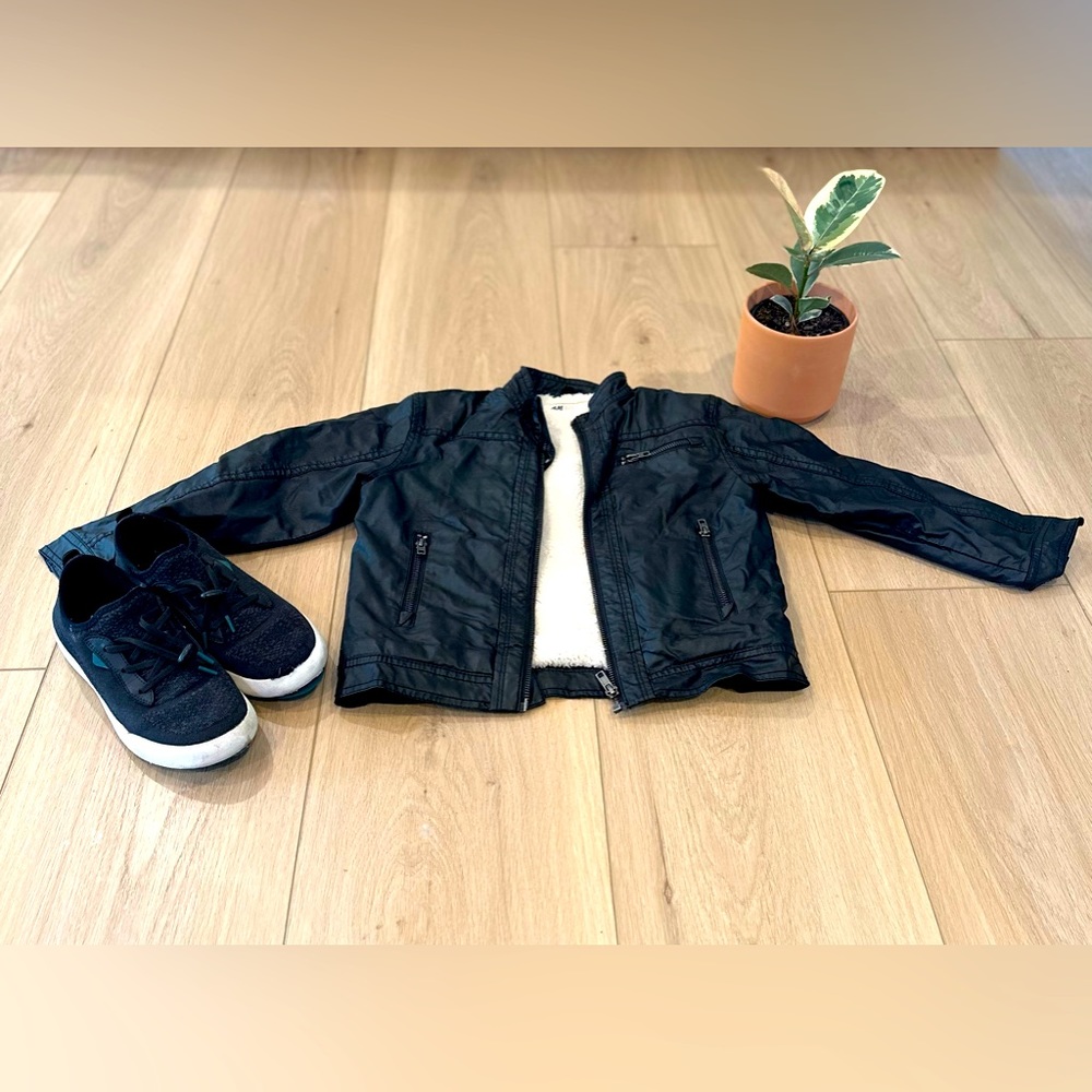 H&M Lined Faux Leather Jacket